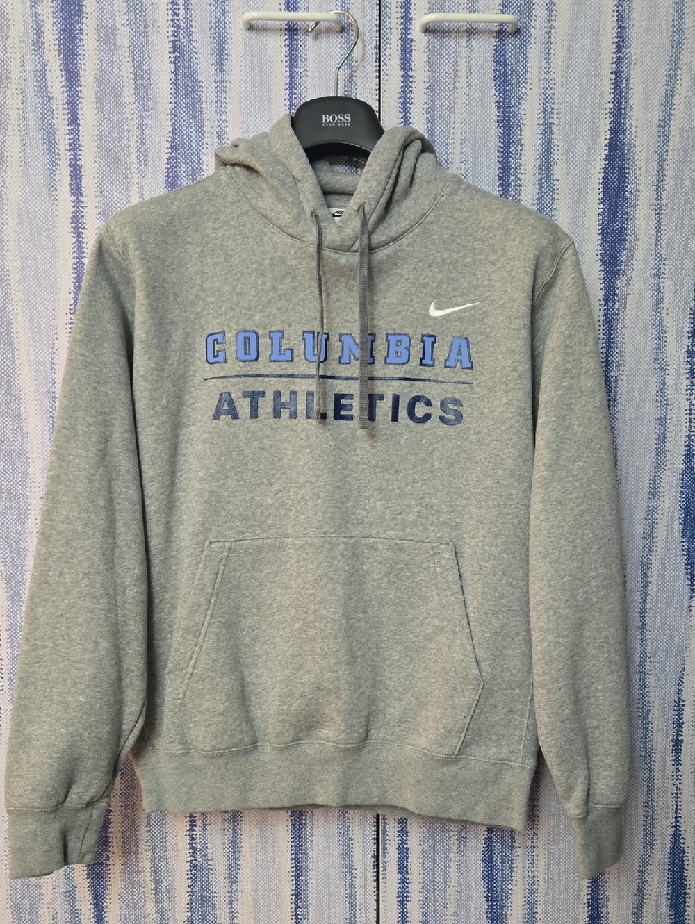 Nike Gray Columbia Athletics Hoodie with Blue Logo - Men